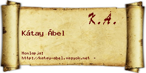 Kátay Ábel névjegykártya